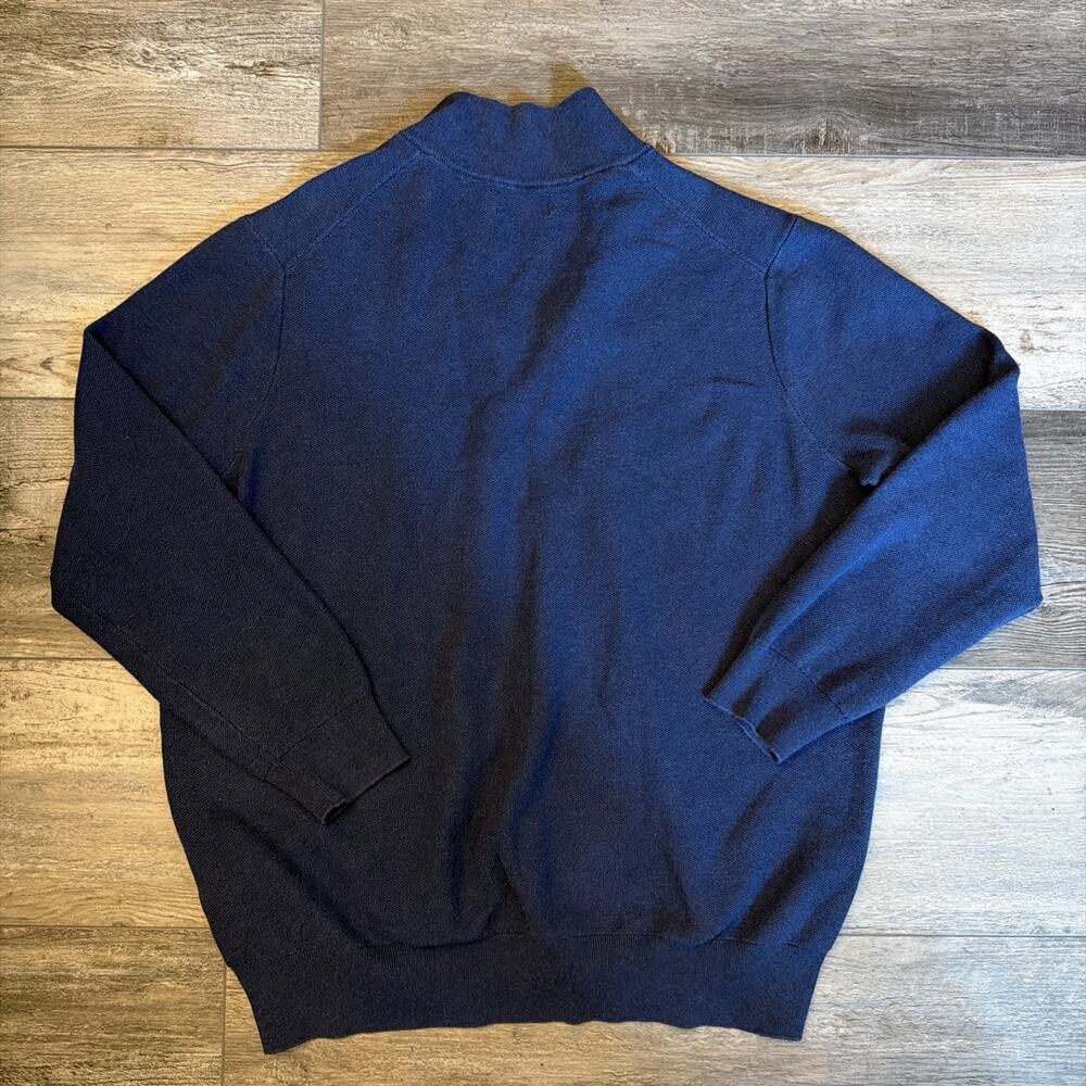 Polo Ralph Lauren Sweater Size 2XLT Tall Navy Blue E Half Zip Blue Pony - Picture 8 of 9